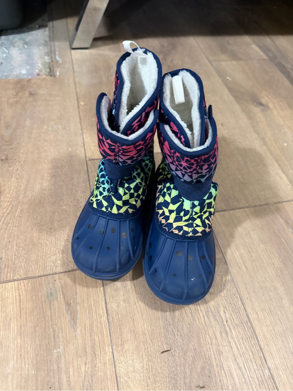 The Children's Place Navy Kids Winter Boots with Neon Pattern